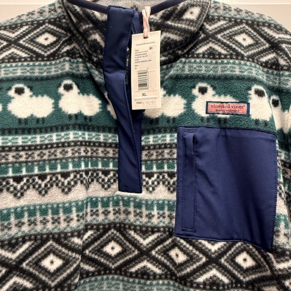 Vineyard Vines- NEW!! Women Fleece Pullover Snap- Sheep/Lamb- Size XL - Picture 2 of 5